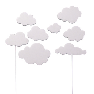 烘焙生日蛋糕装饰白色立体云朵插牌派对装扮甜品台可爱白云插件