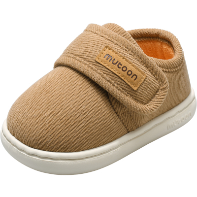 牧童儿童居家保暖包跟棉拖鞋