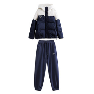 初中生羽绒服外套两件套装高中学生新款冬季大童2025女孩加厚短款