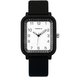 高颜值小众初中高中学生手表男女生小清新彩色硅胶带表公考石英表