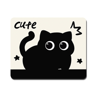 简约黑猫鼠标垫创意可爱男女生办公家用电脑键盘垫趣味学生桌面垫
