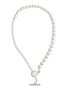 JX I 丽塔奥拉 欧美法式轻奢优雅渐变珍珠OT扣项链颈链CHOKER