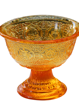 古法琉璃七彩佛堂净水杯香炉