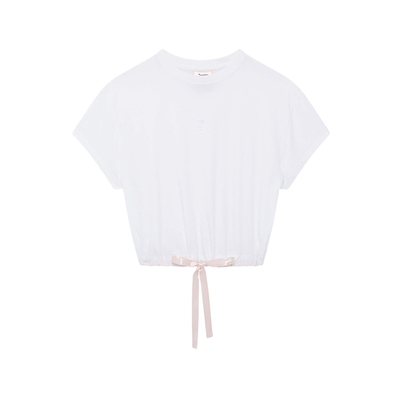 REPETTO丽派朵 女士短款蝴蝶结纯色芭蕾风T恤短袖