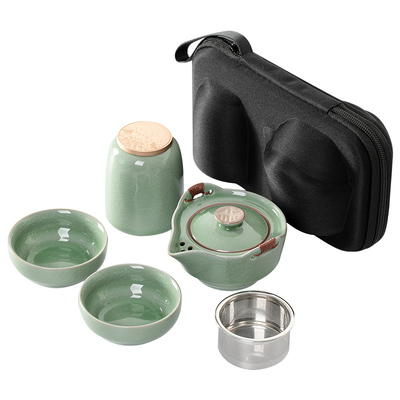 美瓷汝窑快客杯一壶二杯