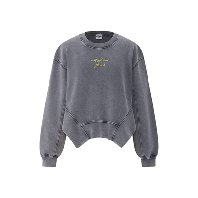 【季末特惠】Moschino Jeans 26早春 女士刺绣拼接结构剪裁卫衣