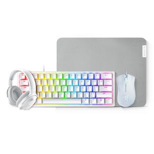 Razer雷蛇猎魂光蛛迷你机械键盘蝰蛇有线鼠标电竞水银白色套装