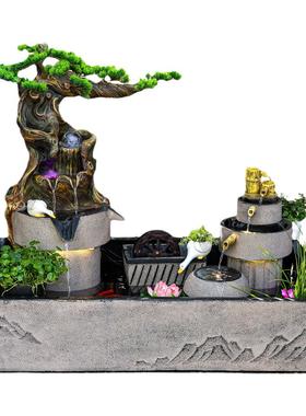 露台花园庭院生态鱼池大型假山流水喷泉阳台室外落地景观摆件造景