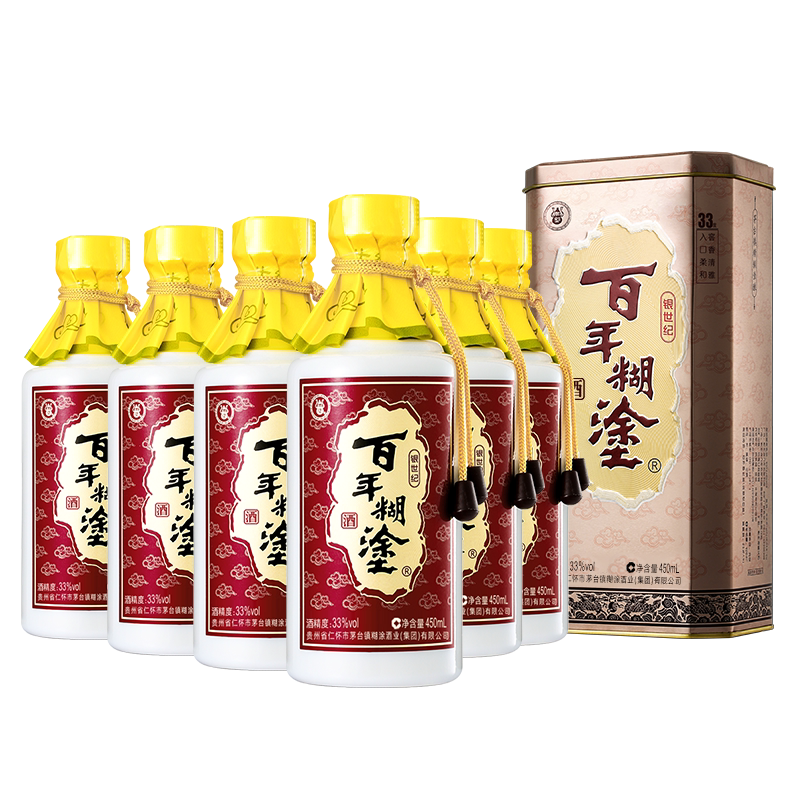 百年糊涂酒33度银世纪6瓶浓香型