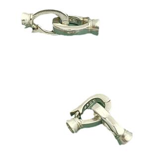 s925纯银珍珠扣子配件 双头可开口扣手工diy串珠项链连接扣尾扣