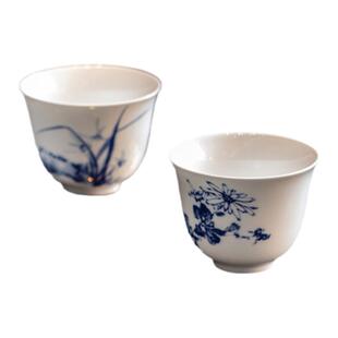 陶溪川喝茶杯子景德镇陶瓷青花瓷梅兰竹菊茶具主人杯个人专用茶杯
