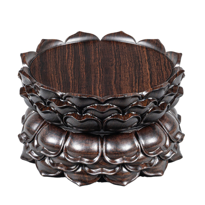 黑檀木莲花座双层稳固安心供奉