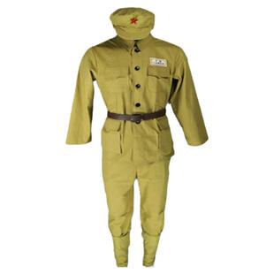 纯棉50式军装49式黄军装红军八路军志愿军演出服抗美援朝解放帽装