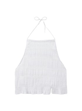 CALZEDONIA卡泽意袜26夏季女海边舒适褶皱系带露背吊带衫0BDA203