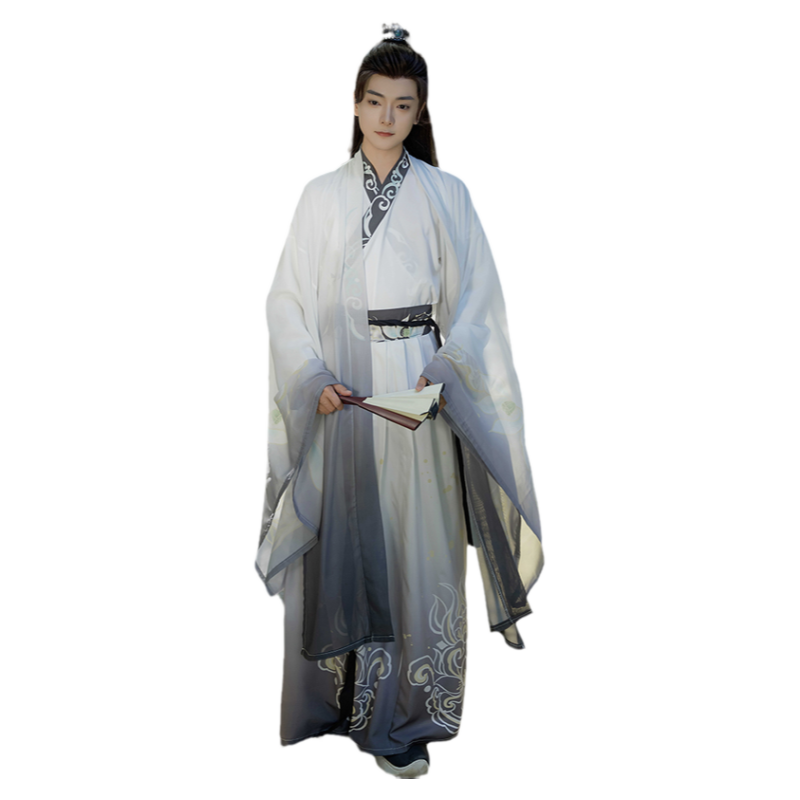 雪莲乐原创汉服男魏晋制改良古装中国风齐腰男女同款酷飒百搭日常