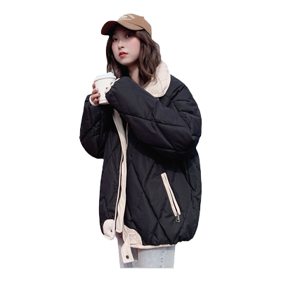 和锋金羽短款菱格棉服外套