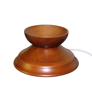 实木胡桃色LED发光底座大号水晶球摆件灯光底托USB插电式小夜灯座