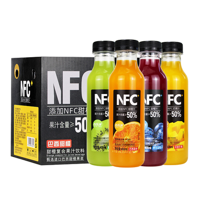 百乐洋复合果汁饮料橙汁猕猴桃蓝莓芒果408ml*15瓶柠檬浓缩糖浆