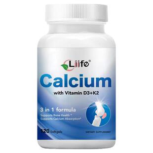 美国厉孚Liife有机海藻钙维生素D3K2胶囊补钙入骨骼健康促钙吸收