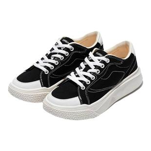 探路者帆布鞋女鞋新款春秋季百搭低帮男休闲运动板鞋防水小白鞋