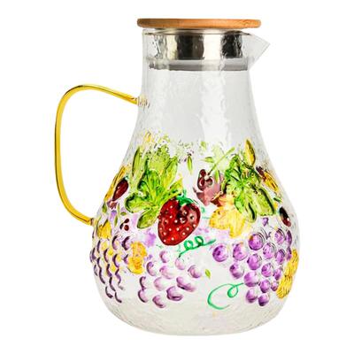 冷水壶高硼硅玻璃耐冷耐热手绘