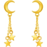 周六福黄金计价足金梦幻星星同行耳饰浪漫星月夜系列妇女节礼物