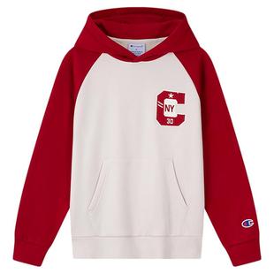 【加绒】Champion冠军男女童装25冬季新年学院红色插肩袖卫衣外套