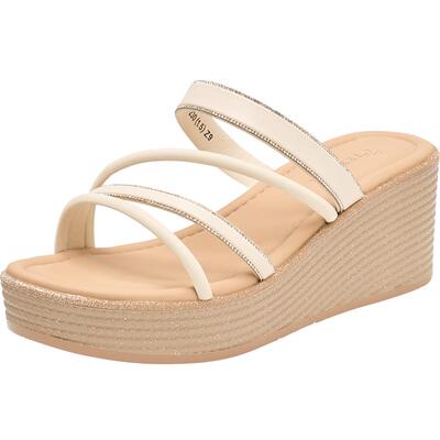 天美意闪钻细带厚底拖鞋