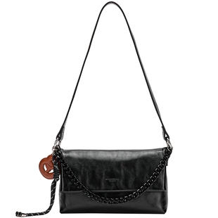 热风女士包包2025年冬季新款擦色复古挂件单肩斜挎包手提腋下包