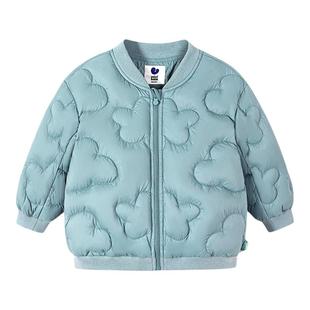 迷你巴拉巴拉男童棒球服羽绒服2025冬季新款儿童保暖校服神器外套