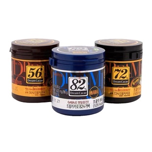 韩国进口乐天黑巧克力豆零食脆米味56%72%82%罐装巧克力桶装速食