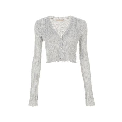 wanatry少女感合身短款针织开衫