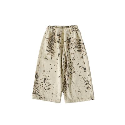 男童秋季牛仔裤韩版豹纹休闲裤