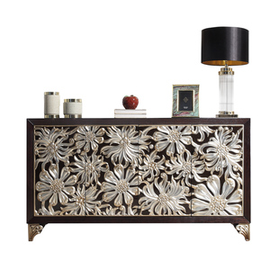 美式轻奢入户玄关柜鞋柜一体进门隔断装饰柜客厅收纳柜实木餐边柜