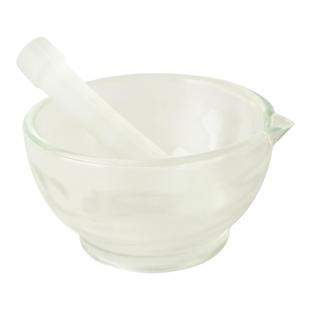 玻璃研钵加厚含玻杵棒直径60 90 120mm 中药研钵研磨碗乳钵捣碎研磨辅食蒜泥研磨器Glass Mortar And Pestle