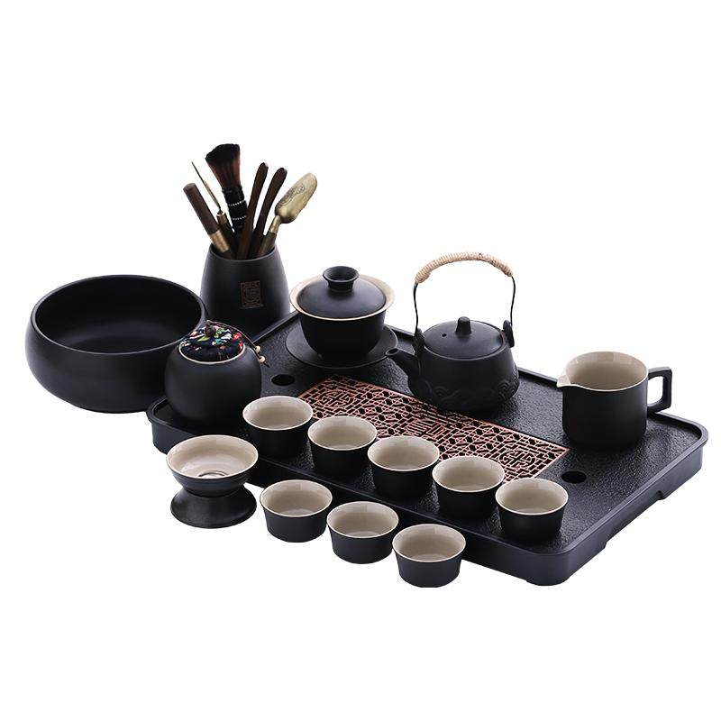 黑陶日式功夫茶具套装泡茶壶2026新款家用高档轻奢办公室喝茶整套