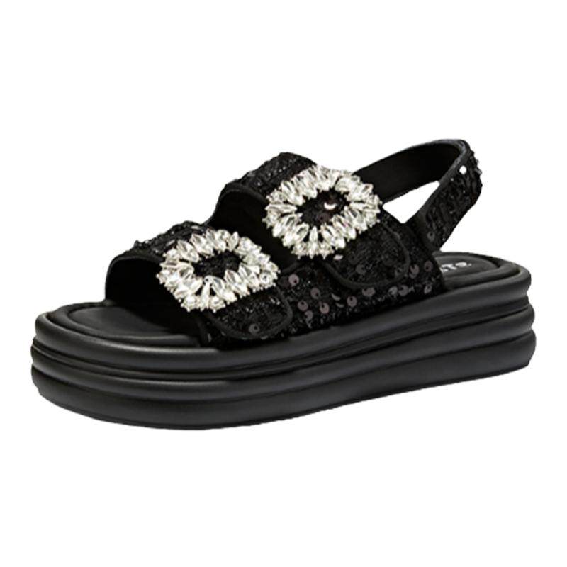 星期六水钻拖鞋立减100专柜正品
