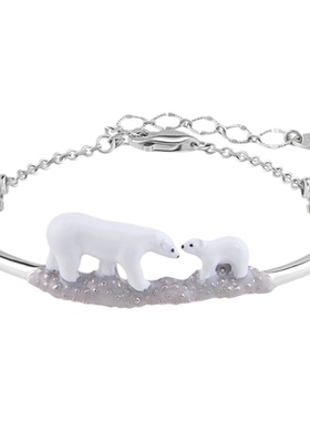 原创北极熊手镯立体熊银手链礼物