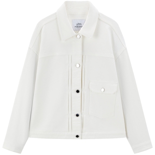 太平鸟原牛外套复古丹宁松弛感阔型包容显瘦双色牛仔外套女