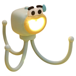 可爱生日礼物送女友礼物新款百变姿态章鱼小夜灯创意摆件手机支架