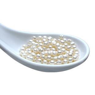 Baby淡水小珍珠散珠近圆椭圆裸珠diy手工材料半成品珍珠项链带孔