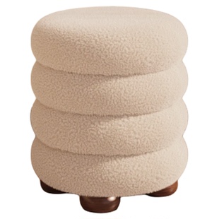 梳妆凳女生卧室衣帽间高级感化妆台椅子奶油风家用专用化妆椅圆凳