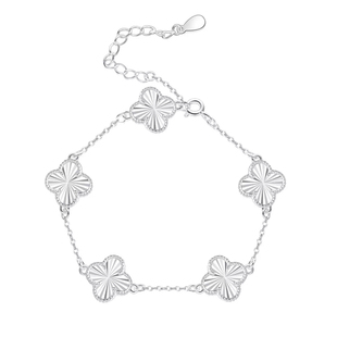 S999足银五花四叶草纯银手链女款小众轻奢高级国风新中式生日礼物