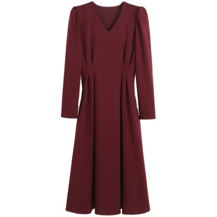 法式赫本风黑色打底连衣裙2025年春款内搭长裙女气质高级感小黑裙