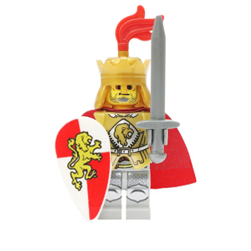 狮王城堡系列罗马骑士人仔军团军事战争马匹士兵拼装积木玩具