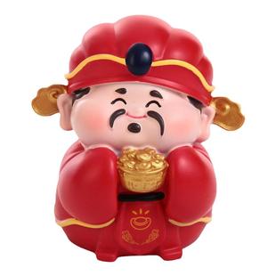 五路财神爷摆件办公室桌面电脑工位装饰品生日礼物男士实用送爸爸