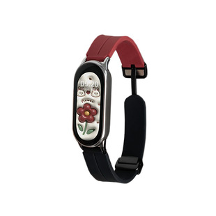 适用小米手环9手表带液态硅胶小米手环10表带磁吸扣小米8nfc腕带7