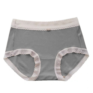桃酱少女丨亲肤柔软 舒适螺纹蕾丝边中腰无痕日系温柔包臀内裤女