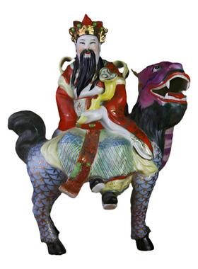 景德镇567老厂货瓷器坐瑞兽财神