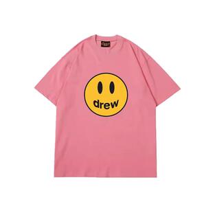 Drew笑脸短袖T恤女潮牌美式高街贾斯汀比伯宽松情侣夏季纯棉上衣